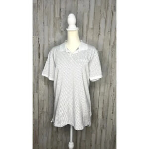 NWT Peter Werth Men's White Polka Dot Short Sleeve Polo Shirt Size‎ Small